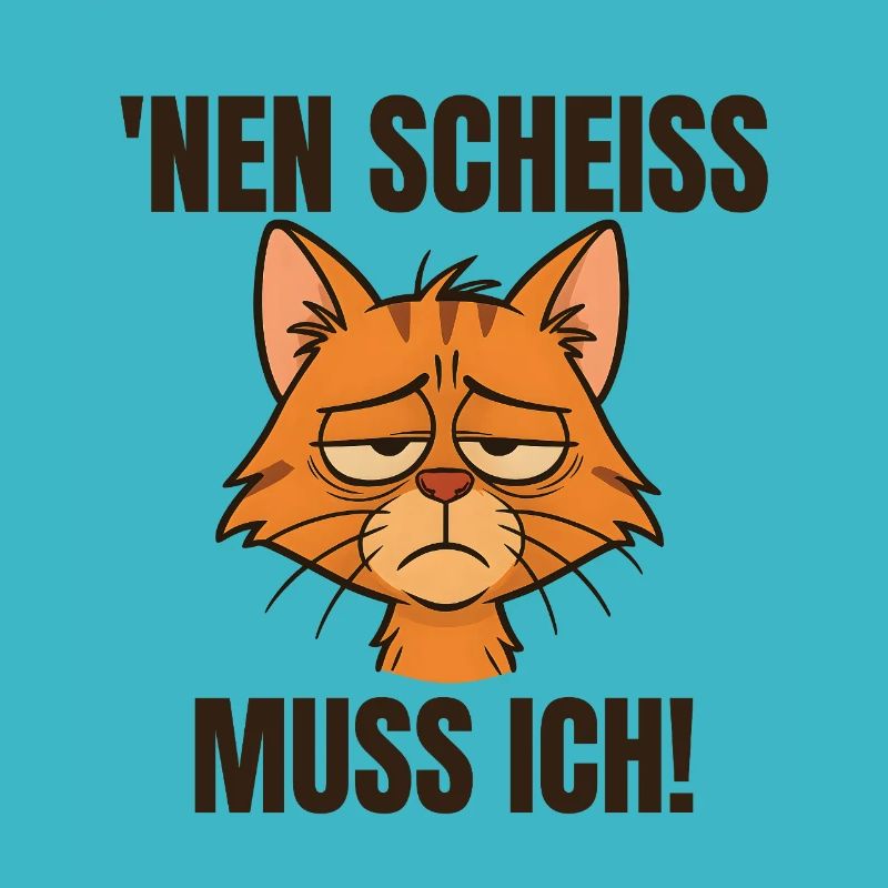 Funny cat with a cheeky saying 'a shit