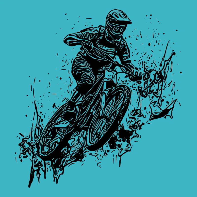 Mud Splash Splash Mountain Biker avec vélo