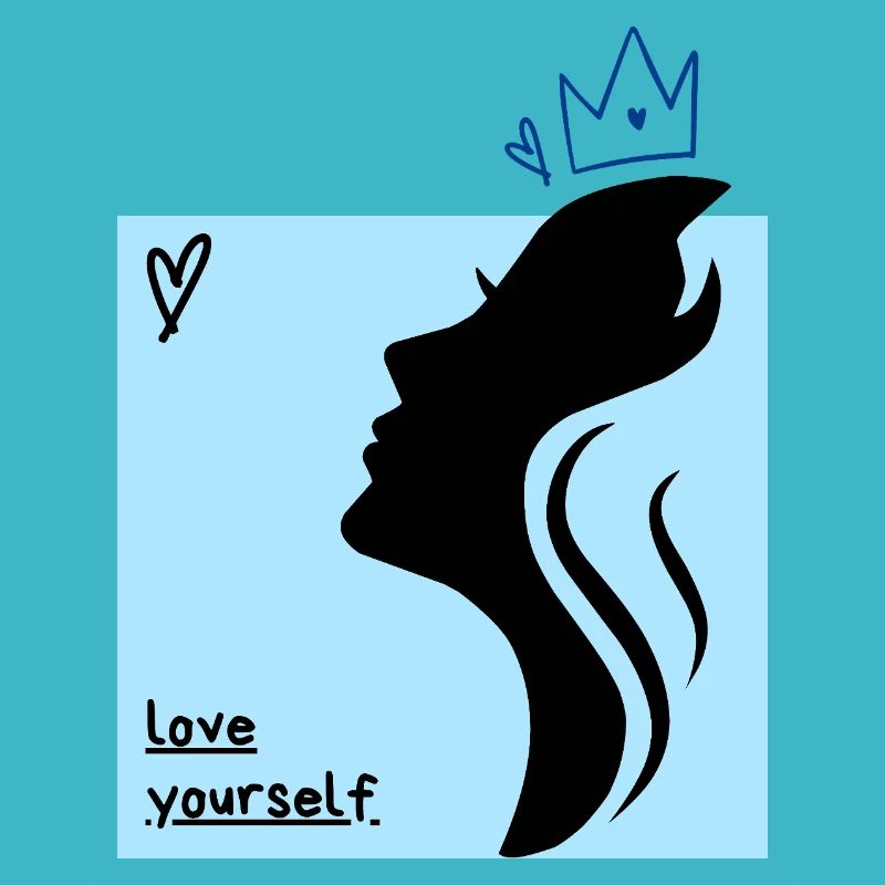 Graphiques bleus simples Love Yourself