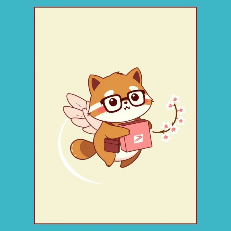 Cute Fox with Wings & Package – Anime Style!