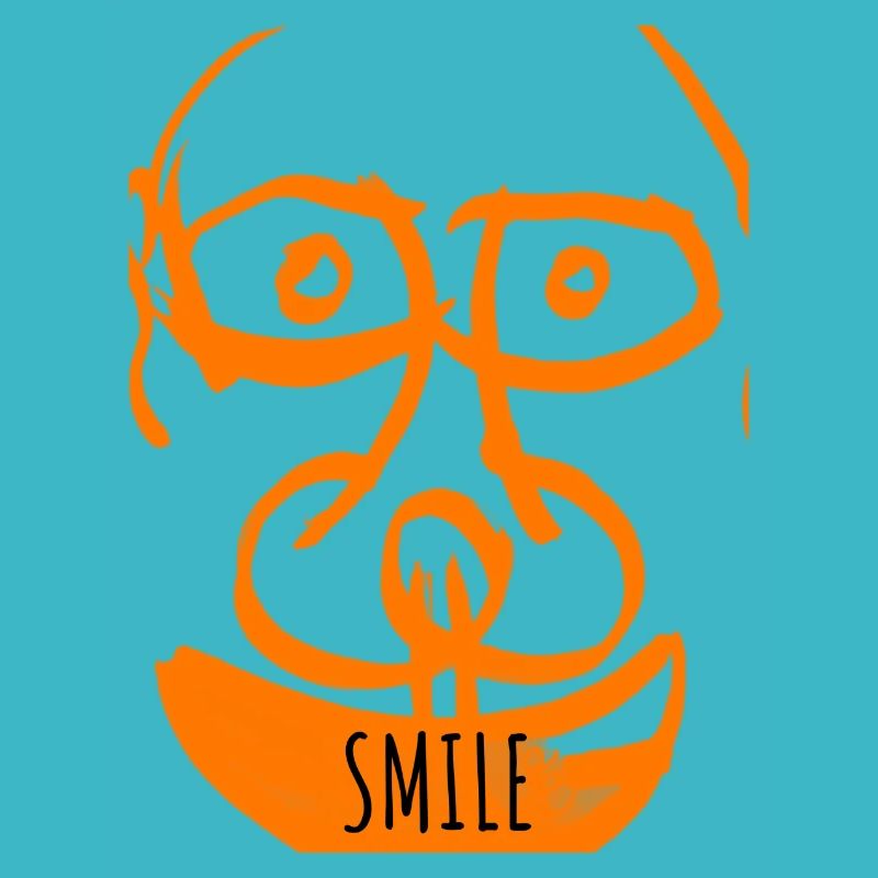 Oranges Doodle-Lächeln