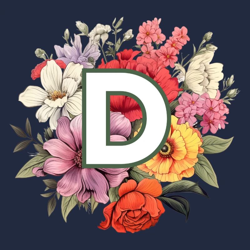 D Monogramm Blumenstrauss