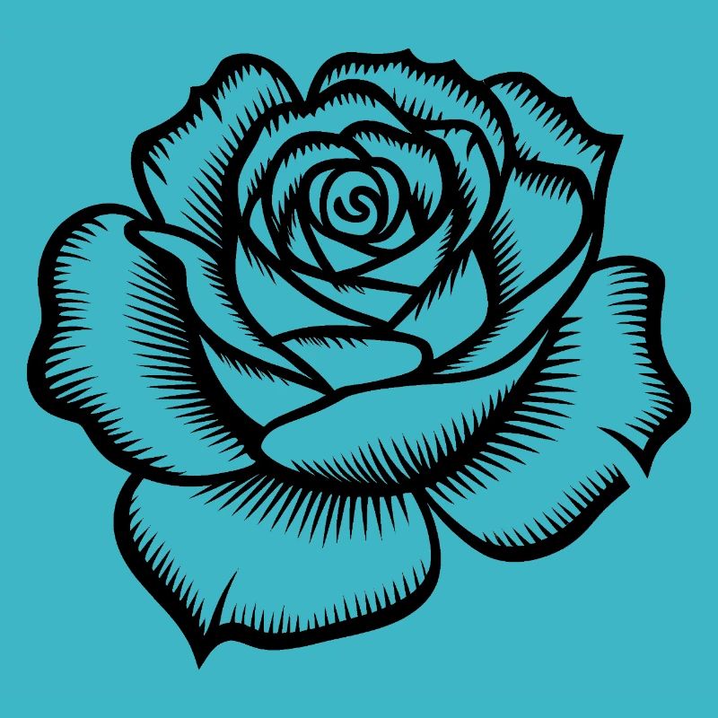Rose - Cooles botanisches Logo