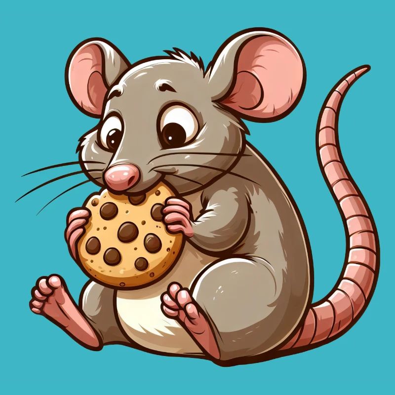 Süße Maus knabbert Keks