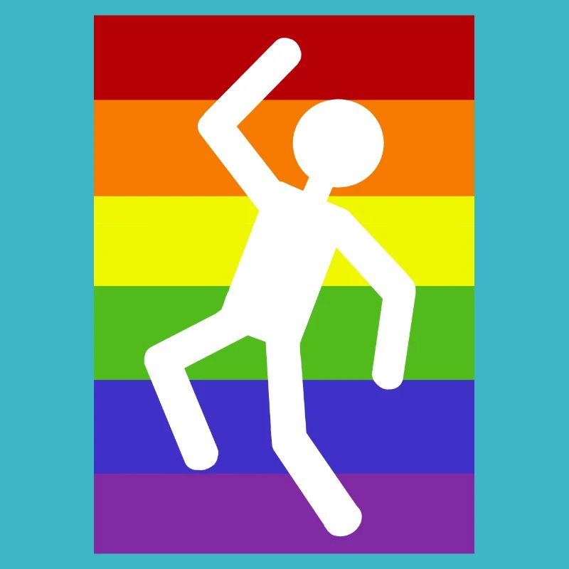 Mann auf Regenbogenhintergrund