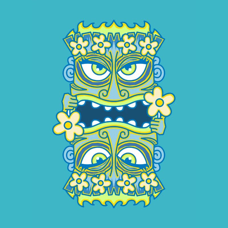 Blaue Tiki Queen - Blumen