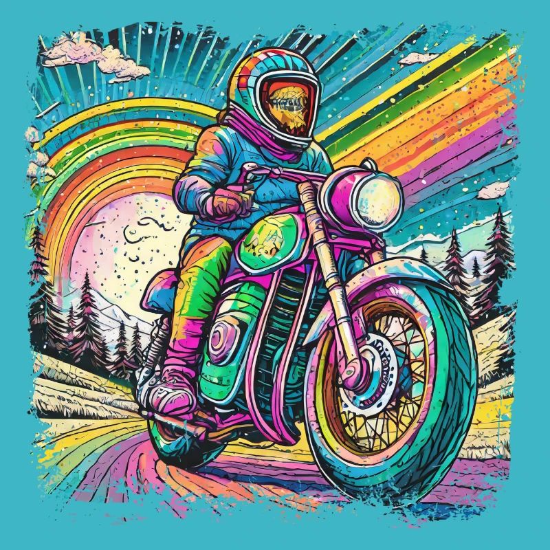 Berge im psychedelischem Biker-Rausch