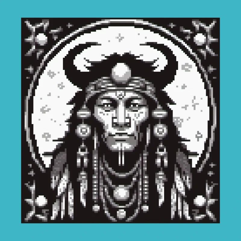 Pixel tribal de la lune