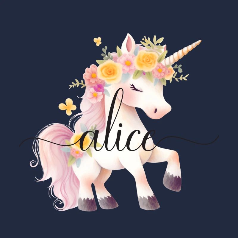 Alice! Design fleur de licorne, personnalisable
