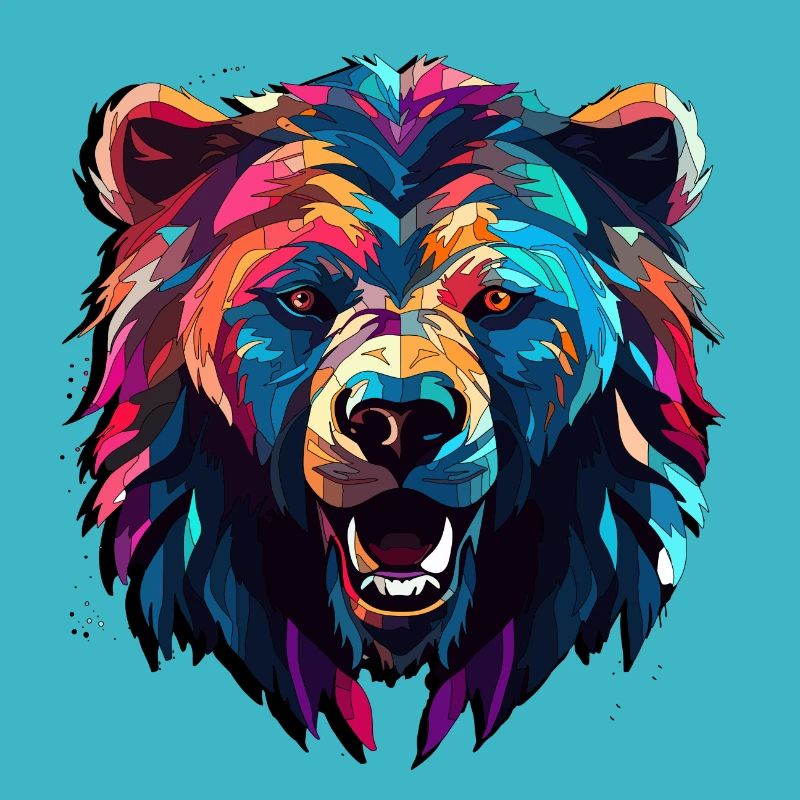 Abstract Bear Design - Bear Print