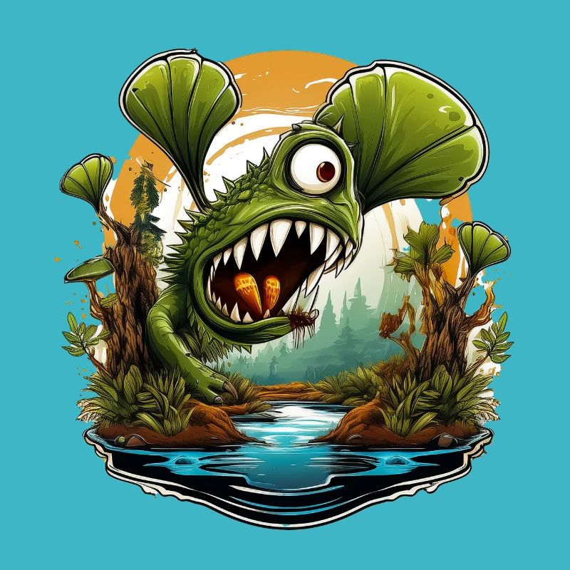 Wild angry carnivorous plant