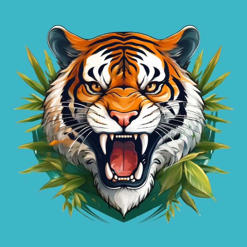 Wild angry animal pugnacious combative tiger