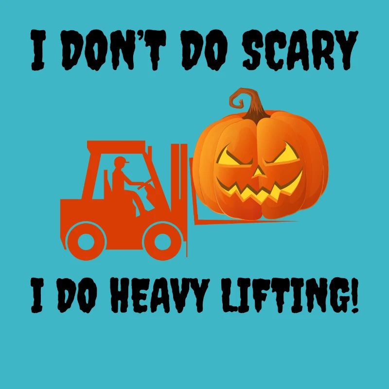 Halloween themed Forklift Operator Pumpkin Funny