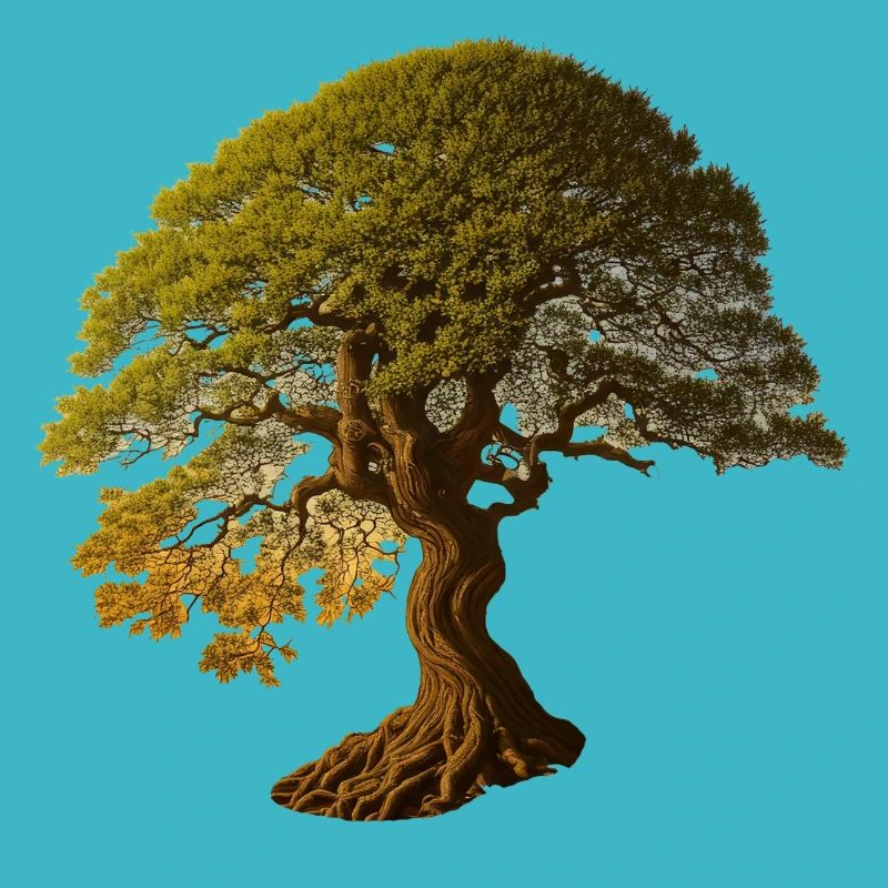 Tree deciduous tree in warm shades