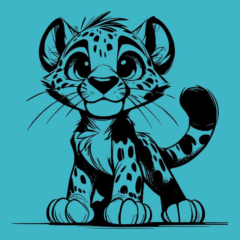 Süsser Leopard mit großen Augen und Schmuseblick