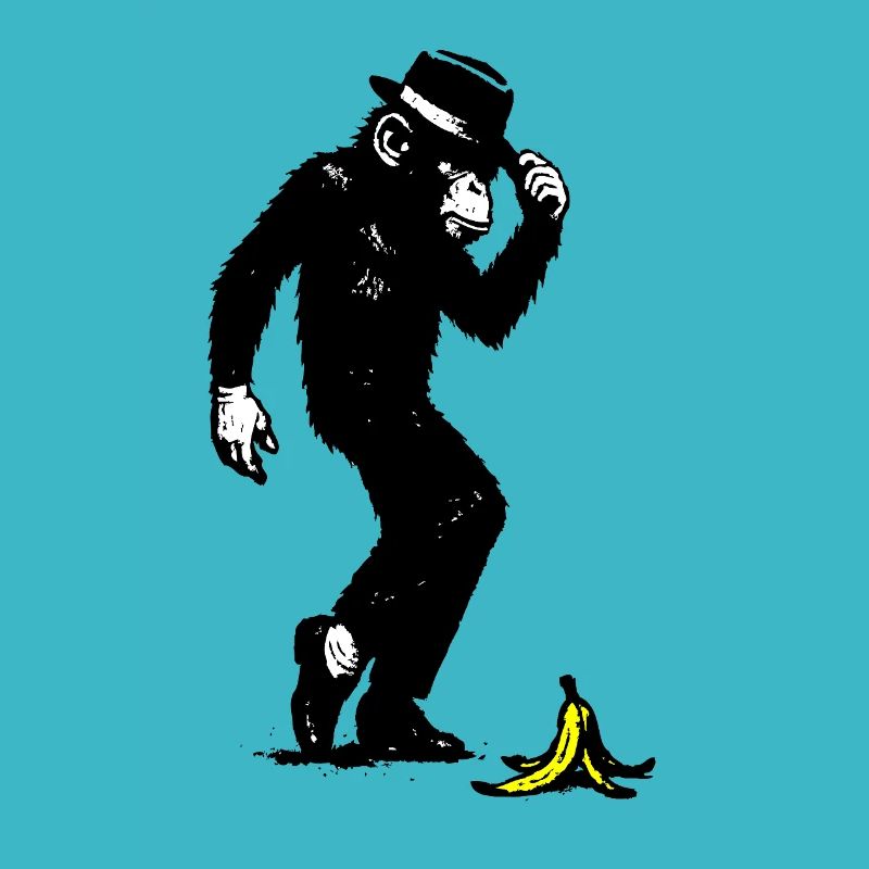 Affe mit Hut und Banane