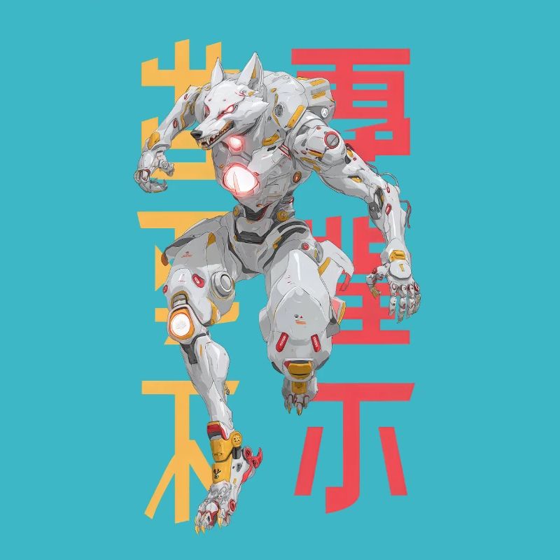 Futuristic Wolf Mecha Design