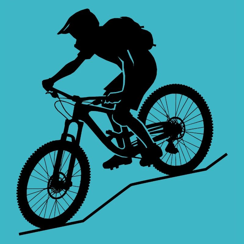 Dynamische Mountainbiker Silhouette