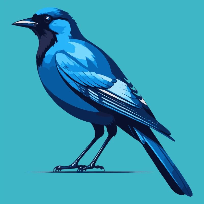 Blauer Rabe - Vogel Sticker