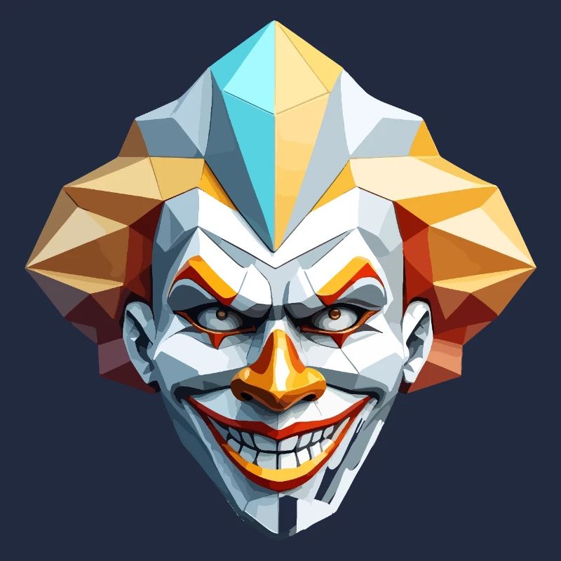 Masque de Clown - Design Low Poly