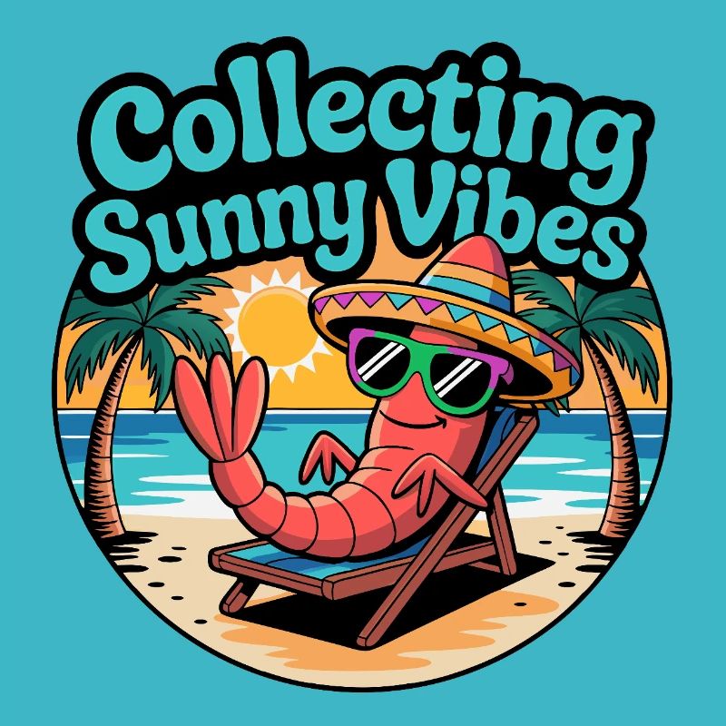 Sunny Summer Vibes Funny Crab on the Beach