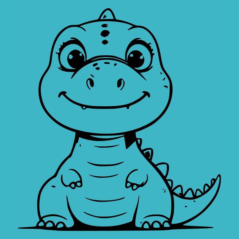Chubby dino as vector illustration