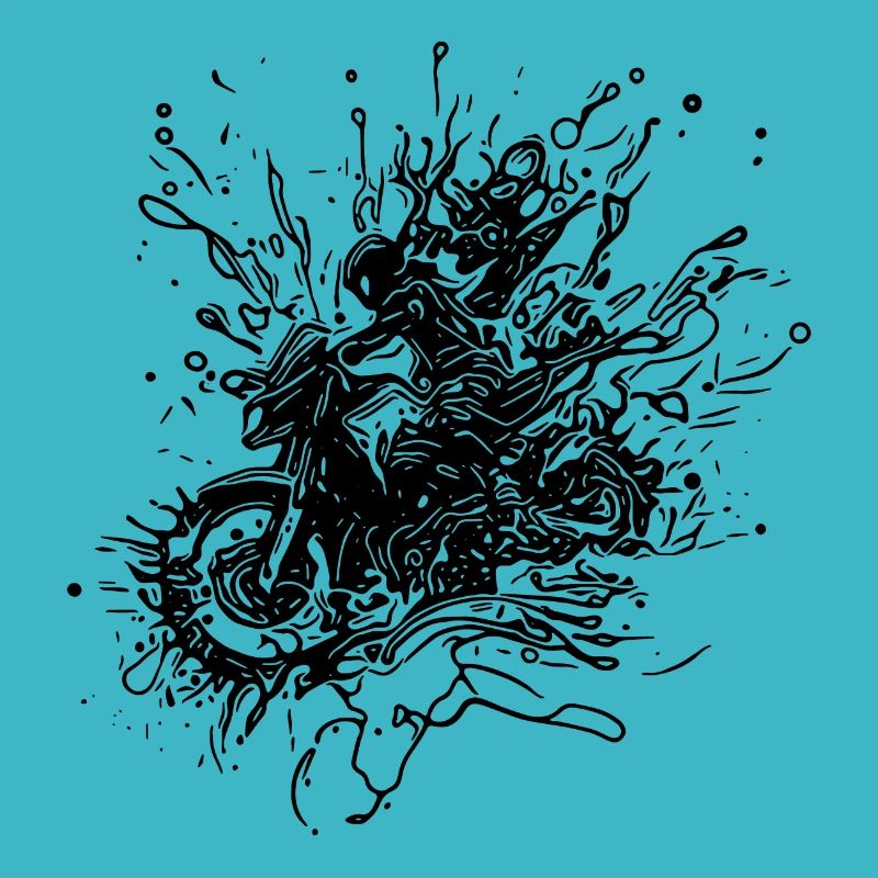 Racing Motorcycle Tattoo Splash Style
