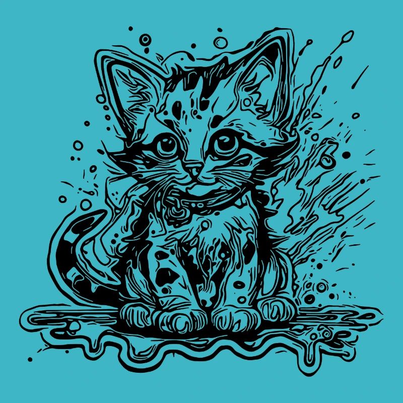 Mignon petit chat du chat poté dans le style graffiti