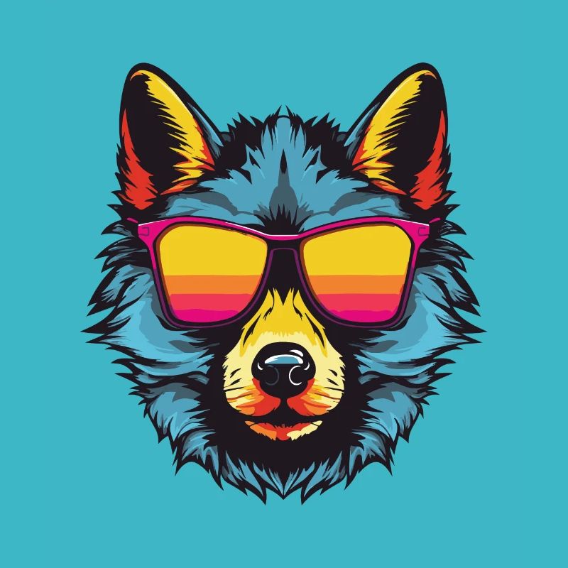 Fête cool hipster loup