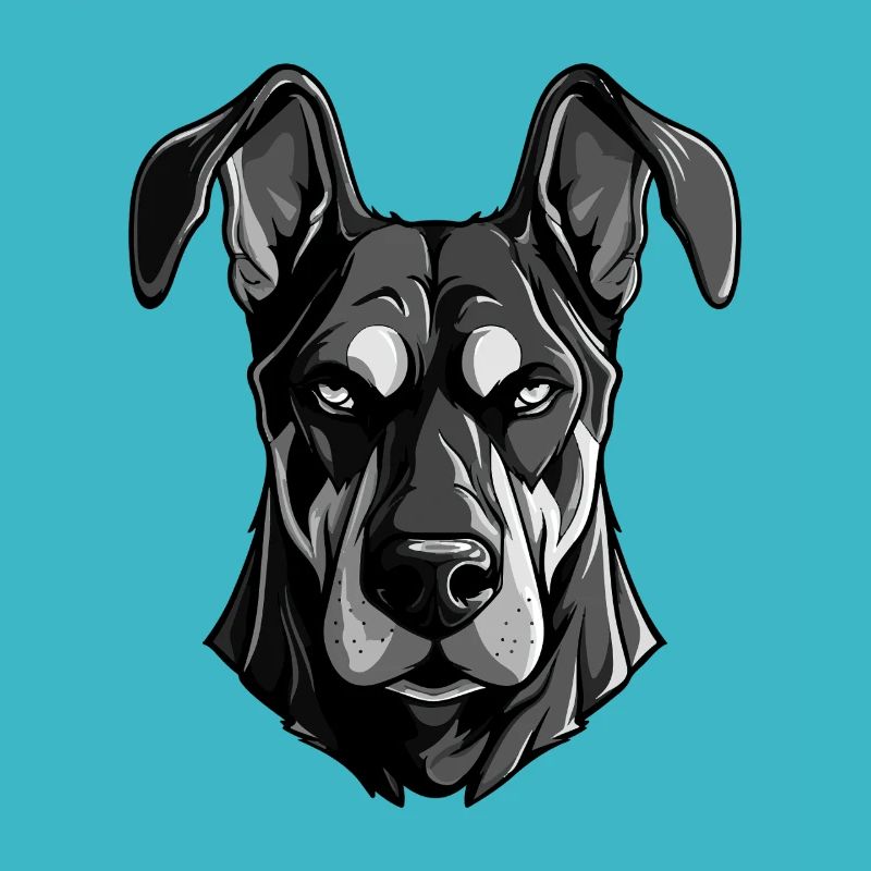 Doberman Dog Head