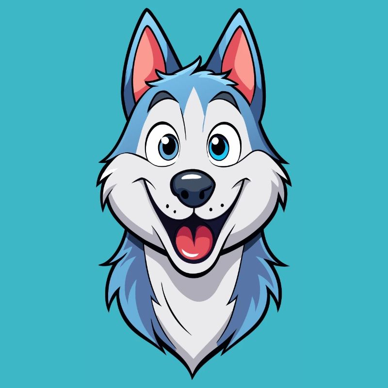 Mischievous Grinning Husky Artwork