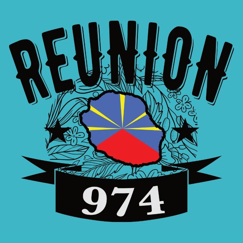 Gift Idea Flag Map Reunion Island 974