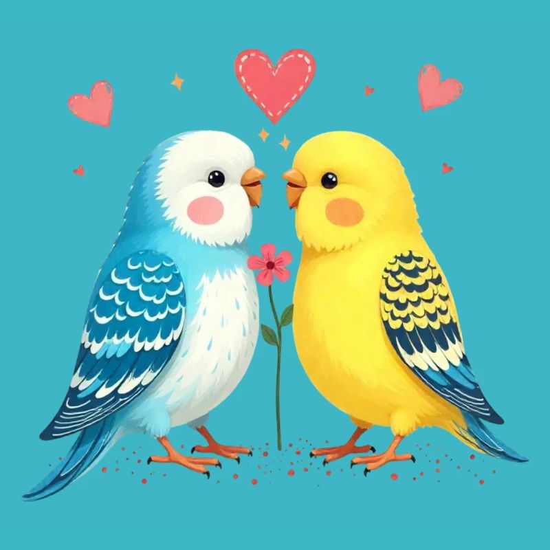 Perruches perruches amoureuses des oiseaux