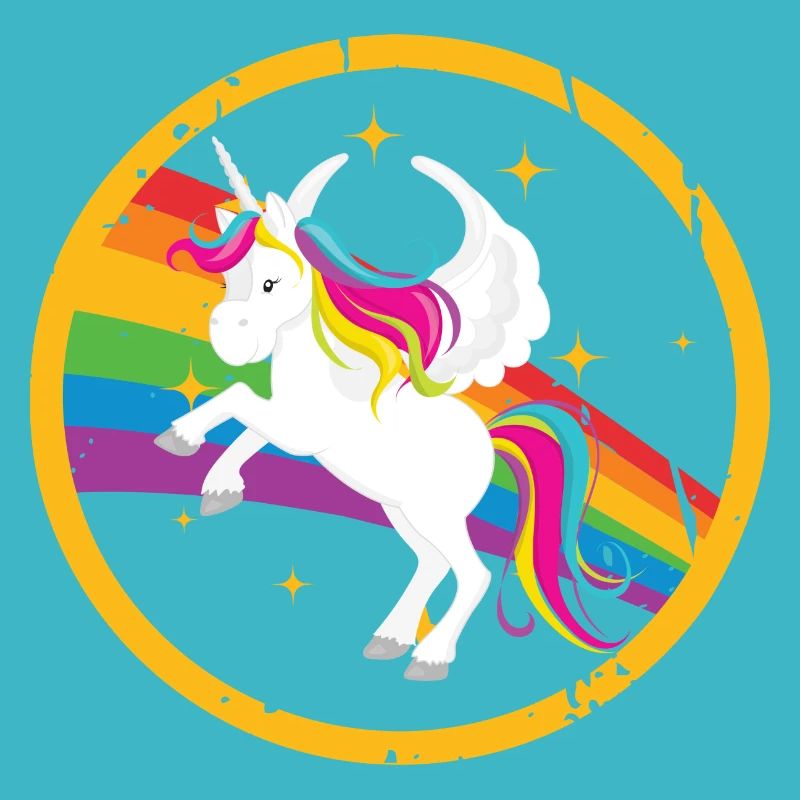 Fabelhafter Einhorn mit Regenbogenmähne