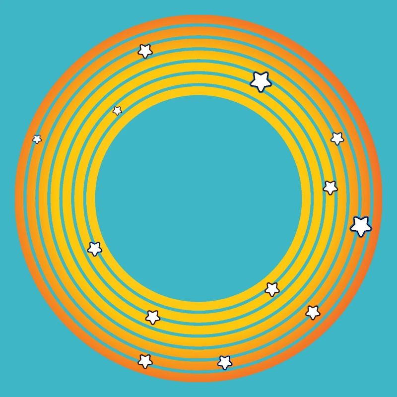 Cercles de soleil avec étoiles