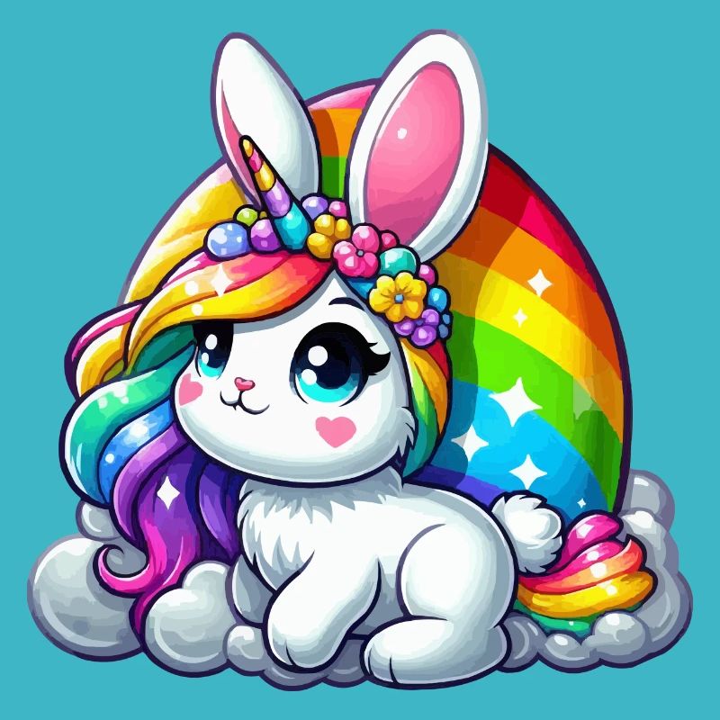 LICORNE ARC-EN-CIEL - LAPIN DE PÂQUES
