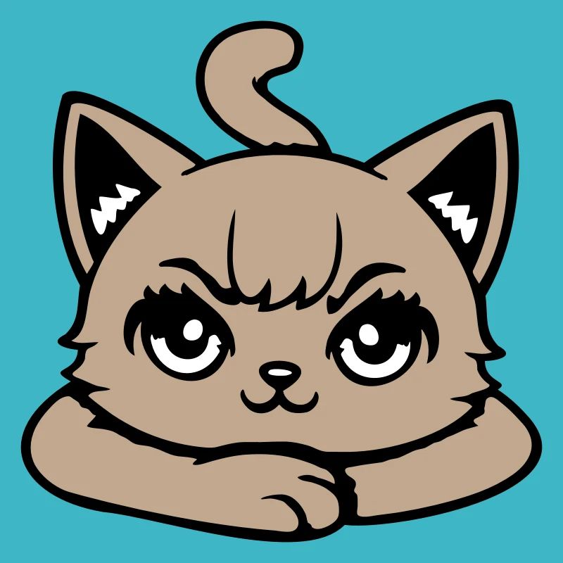 Katze Grimmig Böse Blick Verschränkte Pfoten Frech
