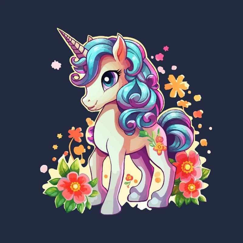 Blossom magic unicorn in spring