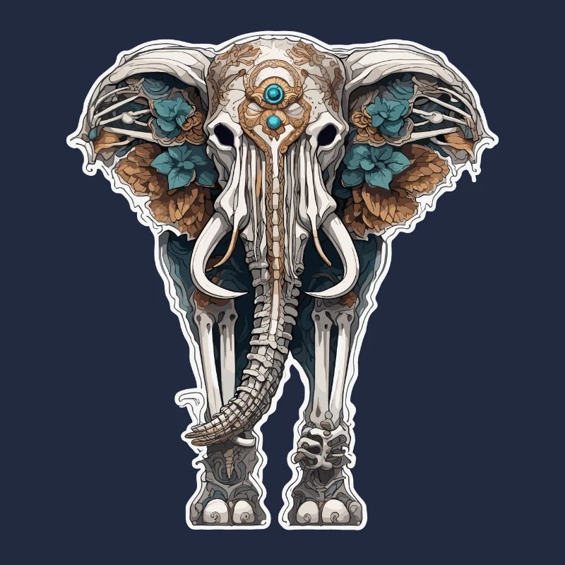 Elephant / Animal / Oriental / Flowers / Pattern