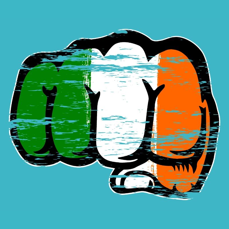 Poing de la main du drapeau irlandais utilisé