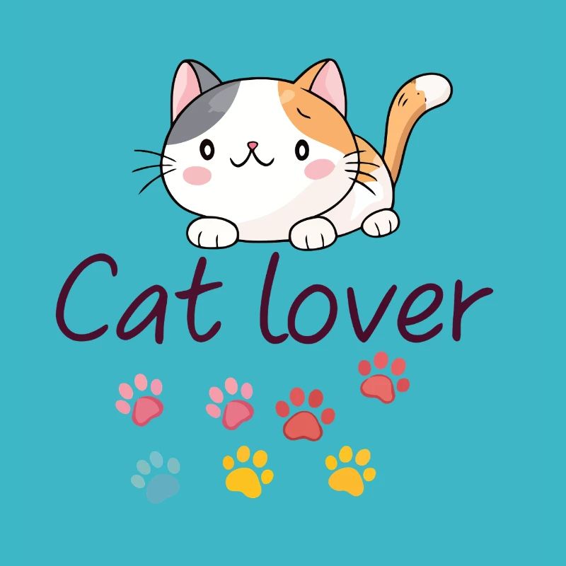 Cute kitten with colorful footprints