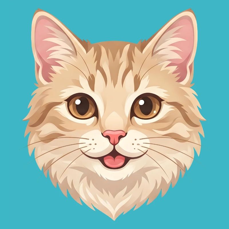 Chat roux de dessin animé mignon et joyeux