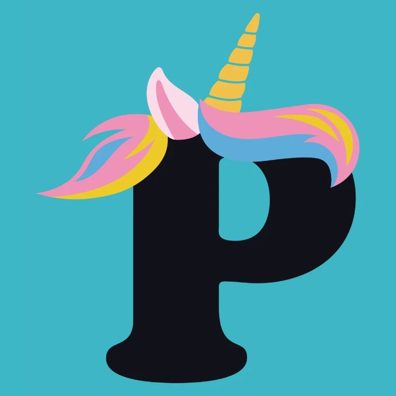 Einhorn-Buchstabe Regenbogenstyle "P" | be unique