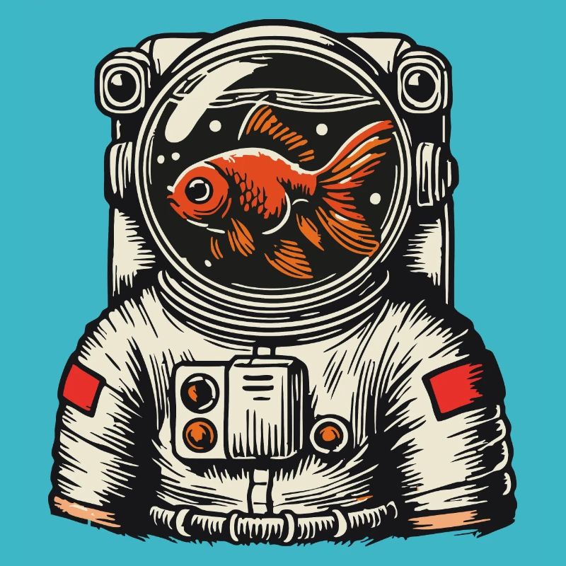 Astronaute avec un casque en verre de poisson – Bizarre Space De