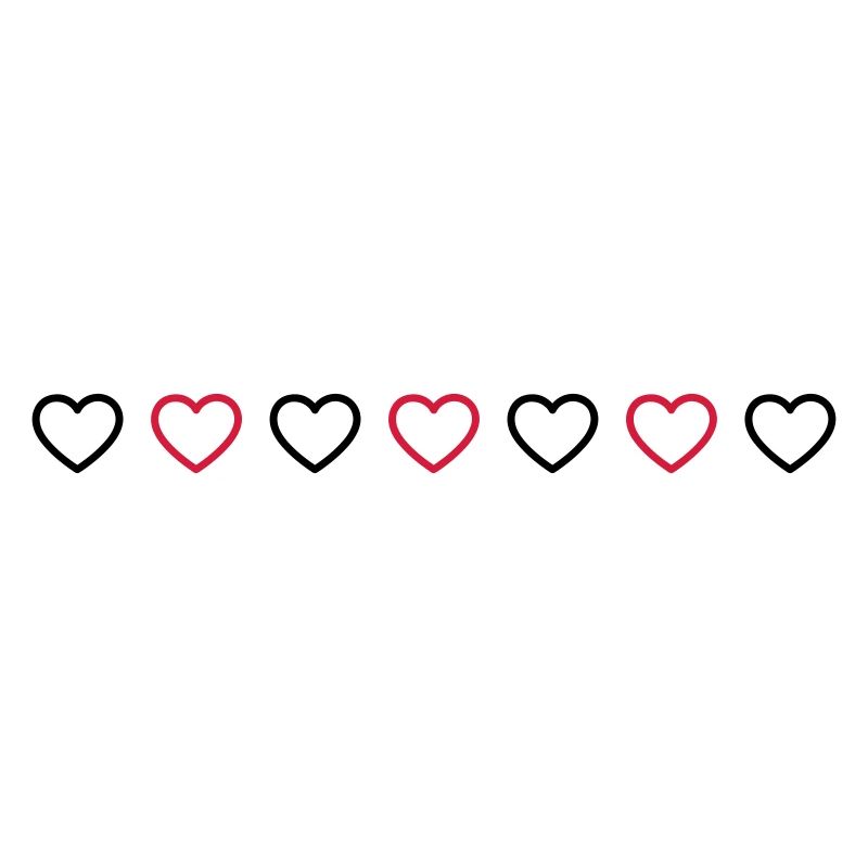 Ligne de symbole de cœurs