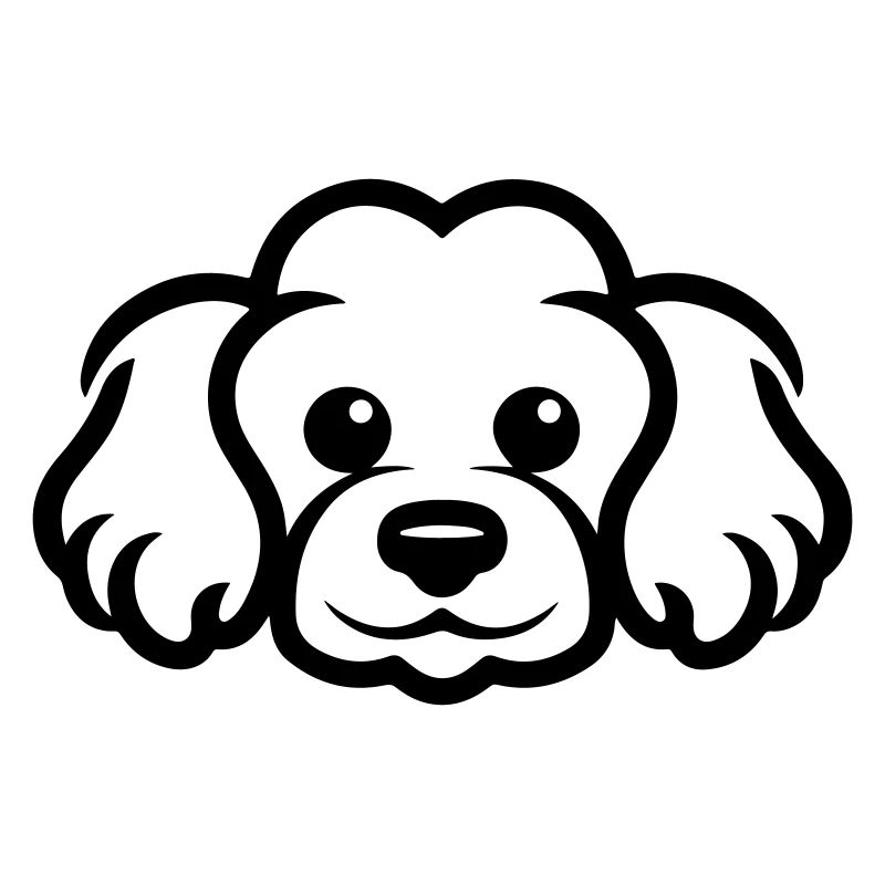 Tête de chien caniche