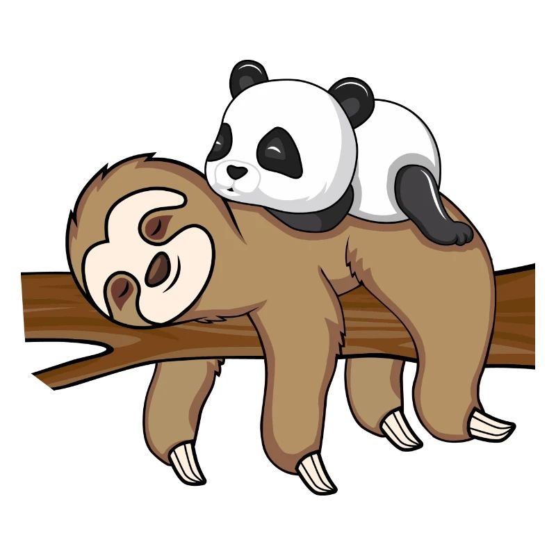 Sloth And Panda Süßes Tier Design