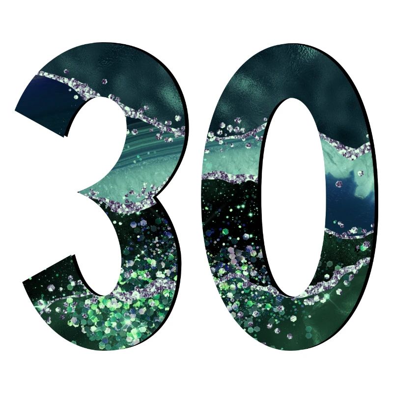 Zahl 30 - 30. Geburtstag - Dreißigjährige