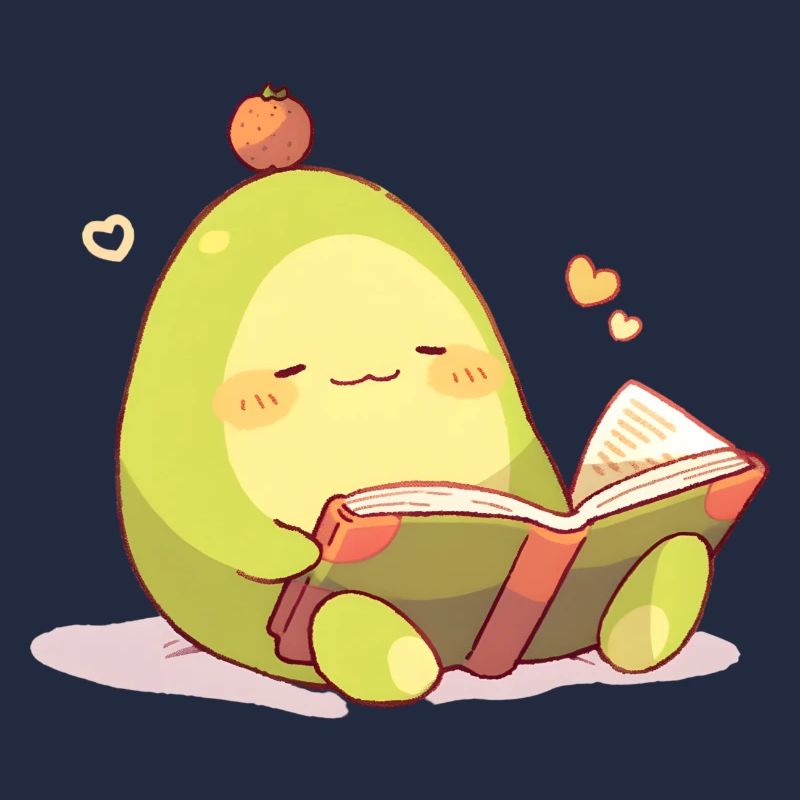 Avocado Reading Hero – Cuddling Book Time