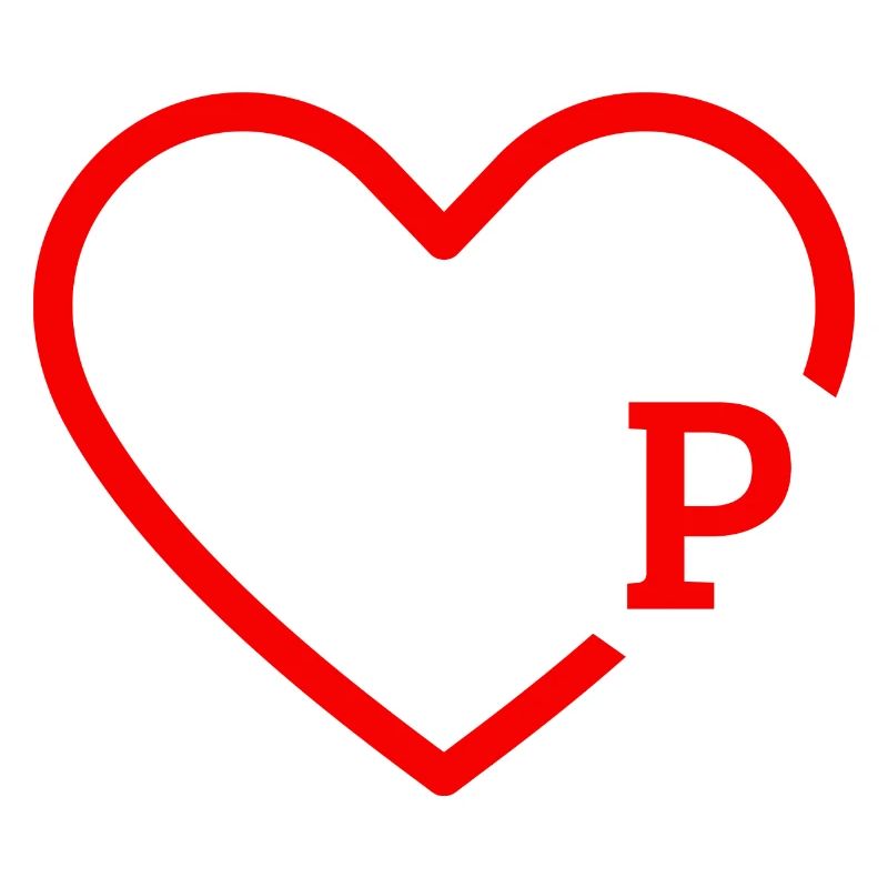 Buchstabe P Rotes Herz